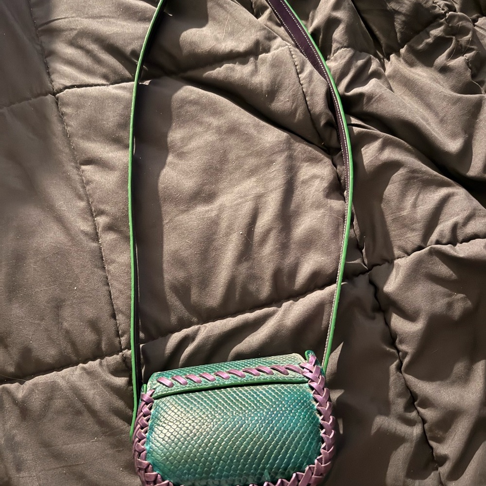 Elegant Green and Purple Crossbody Bag